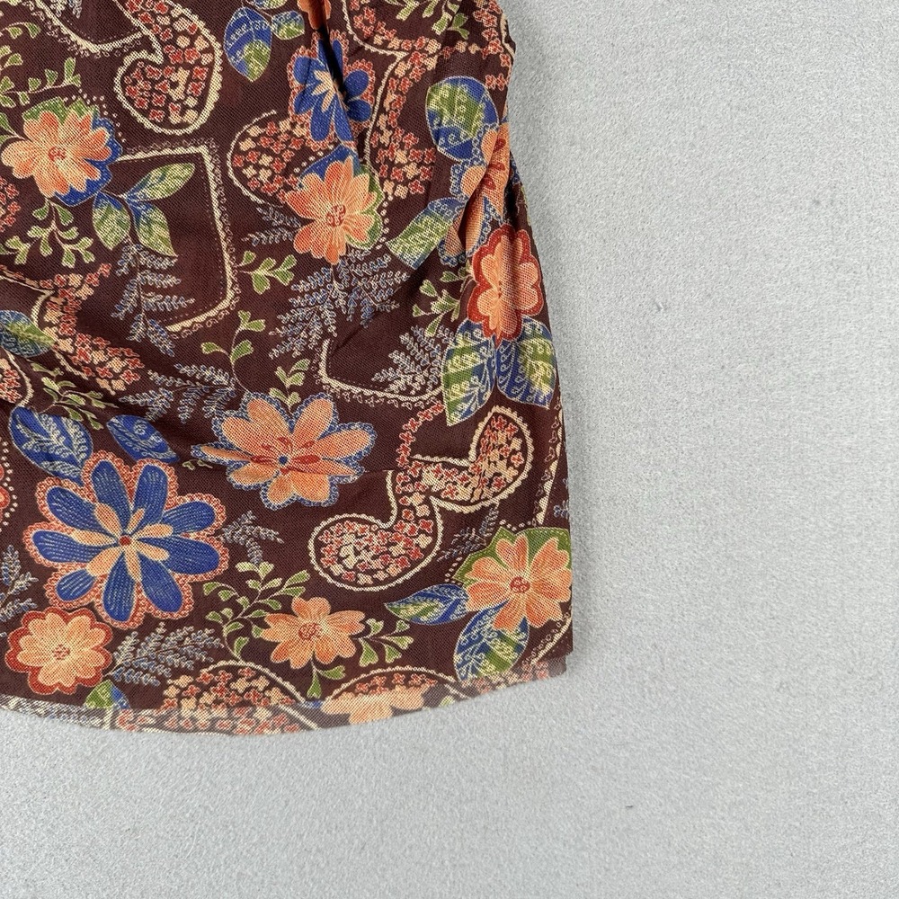 Vtg Y2K Sweet Pea Mesh Baby Doll Tunic V Neck Women's Medium Multicolor Paisley - Picture 11 of 16
